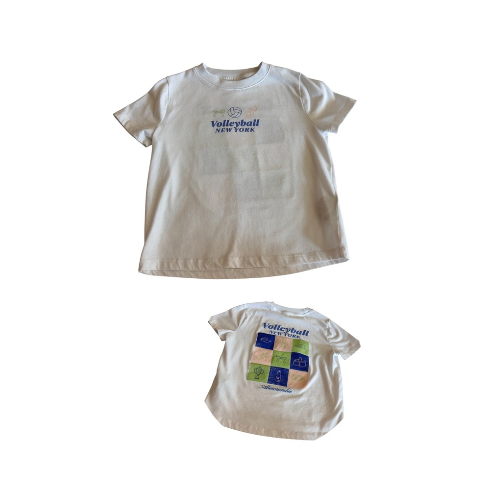 Abercrombie Kids Girls T-Shirt Volleyball Graphic Tee Size 5/6